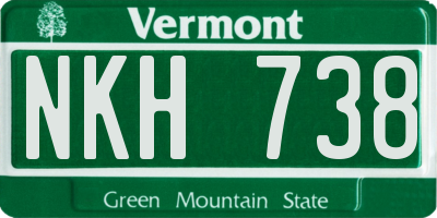 VT license plate NKH738
