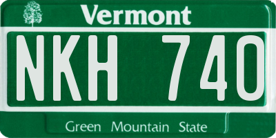 VT license plate NKH740