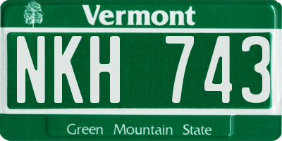 VT license plate NKH743