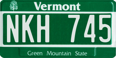 VT license plate NKH745