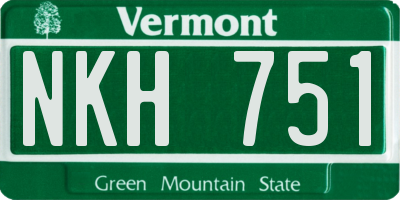 VT license plate NKH751