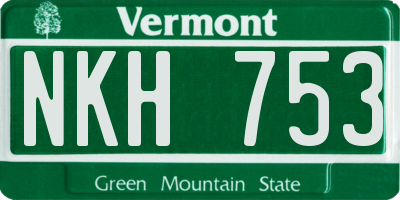 VT license plate NKH753