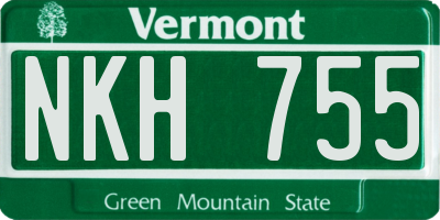 VT license plate NKH755
