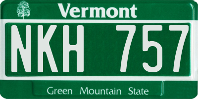 VT license plate NKH757
