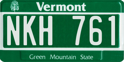 VT license plate NKH761
