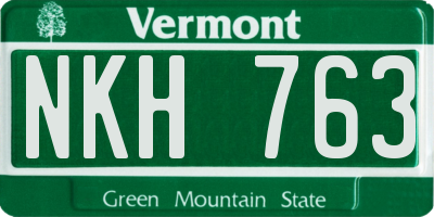 VT license plate NKH763
