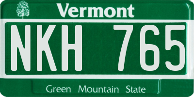 VT license plate NKH765