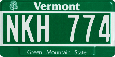 VT license plate NKH774