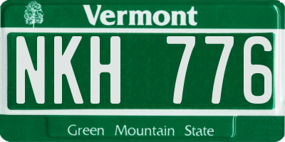 VT license plate NKH776