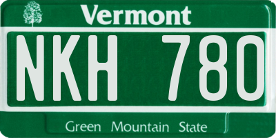 VT license plate NKH780