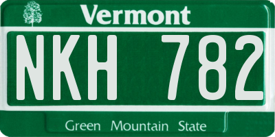 VT license plate NKH782