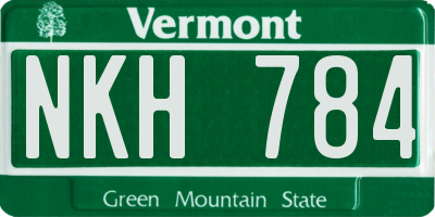 VT license plate NKH784