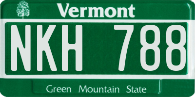 VT license plate NKH788