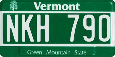 VT license plate NKH790