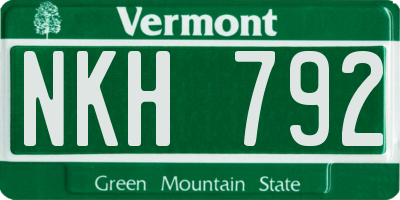 VT license plate NKH792