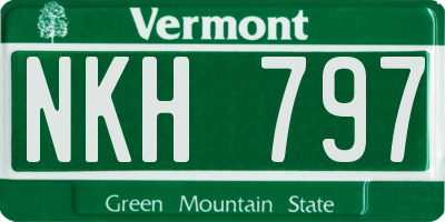 VT license plate NKH797