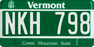VT license plate NKH798