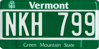VT license plate NKH799