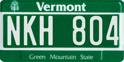 VT license plate NKH804
