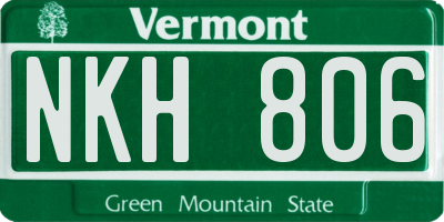 VT license plate NKH806