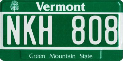 VT license plate NKH808