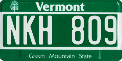 VT license plate NKH809