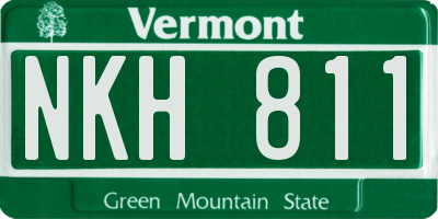 VT license plate NKH811