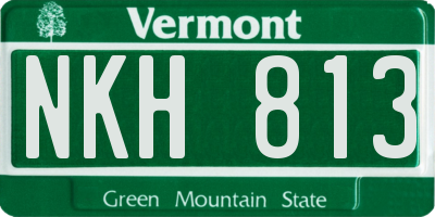 VT license plate NKH813