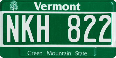 VT license plate NKH822
