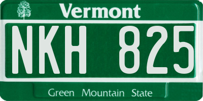VT license plate NKH825