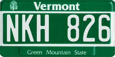 VT license plate NKH826