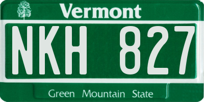 VT license plate NKH827
