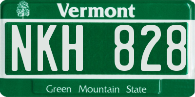 VT license plate NKH828
