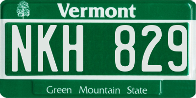 VT license plate NKH829