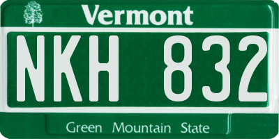 VT license plate NKH832
