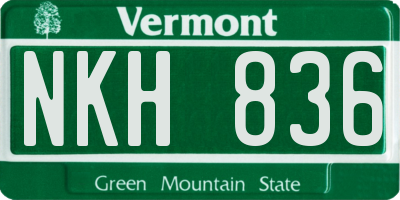 VT license plate NKH836