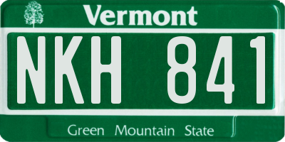 VT license plate NKH841