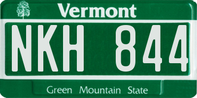 VT license plate NKH844