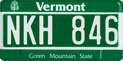 VT license plate NKH846