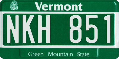 VT license plate NKH851