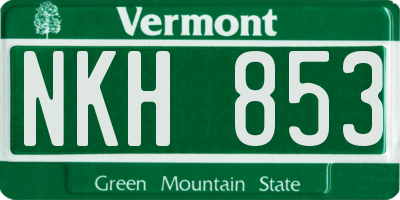 VT license plate NKH853