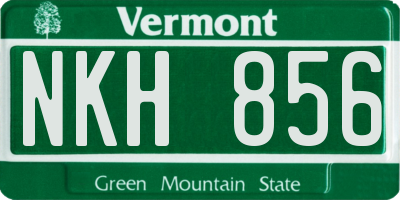 VT license plate NKH856