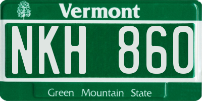 VT license plate NKH860