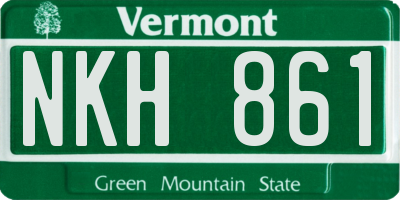 VT license plate NKH861