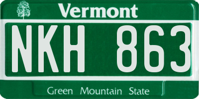 VT license plate NKH863