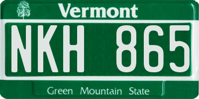 VT license plate NKH865