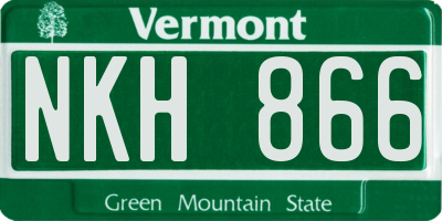 VT license plate NKH866