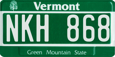VT license plate NKH868