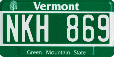VT license plate NKH869