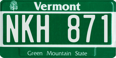 VT license plate NKH871